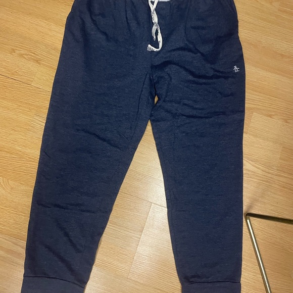 Navy Joggers with Gray Waistband - Picture 2 of 4